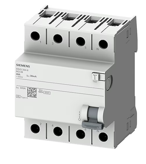 Siemens  4x40 A 400 V 30 mA A Tipi Kaçak Akım Rölesi