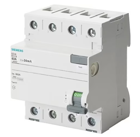 Siemens 4x63 A 400 V 30 mA AC Tipi Kaçak Akım Rölesi